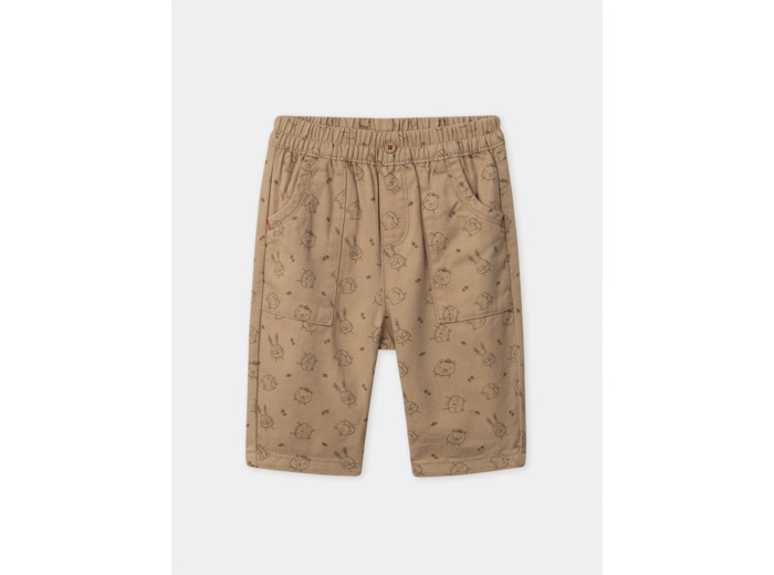 Pantalon marron clair imprimé animaux Bébé Garçon