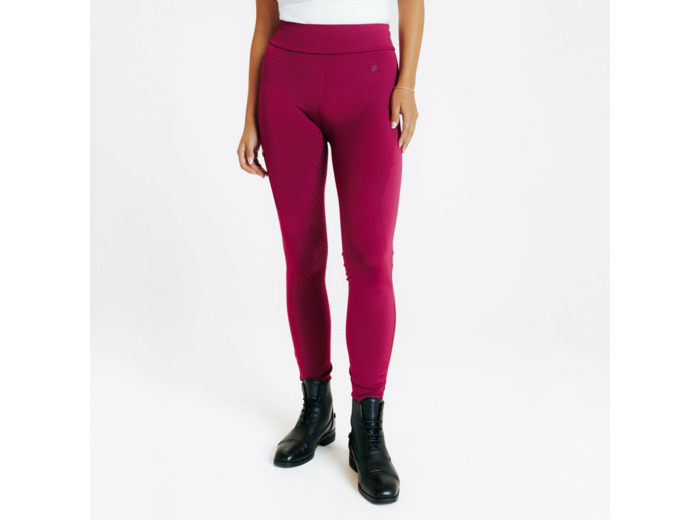 Legging équitation full grip femme - 500 violet cerise