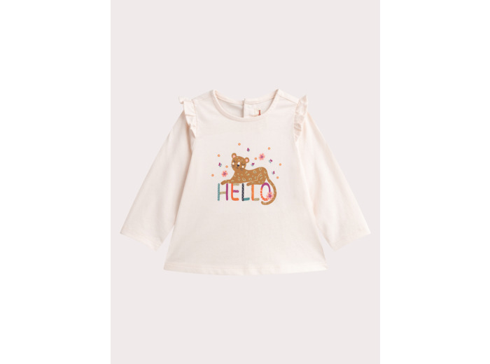 T-shirt à animation léopard pour bébé fille