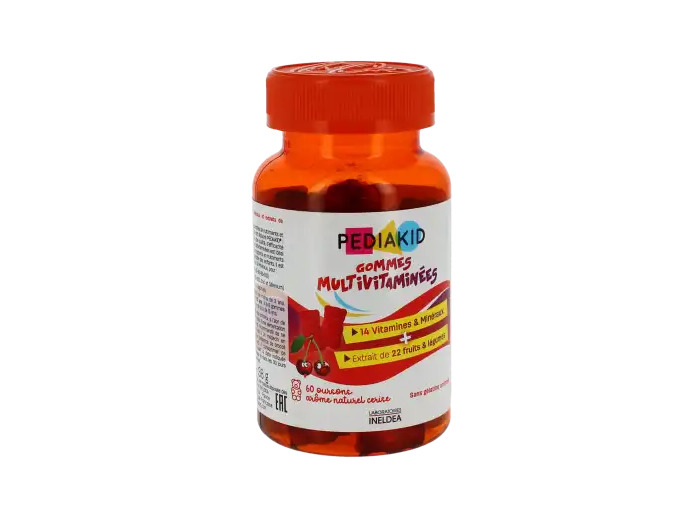 Pédiakid Gomme Ourson Multivitaminée Orange Cerise B/60