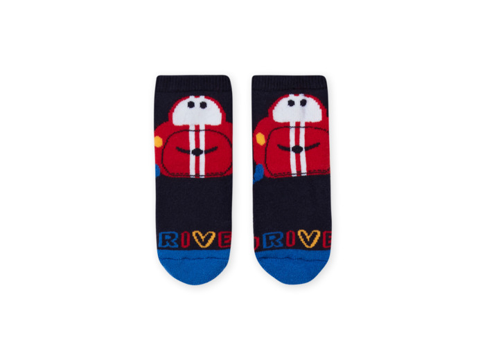 Chaussettes bleu marine motif voiture bébé garçon