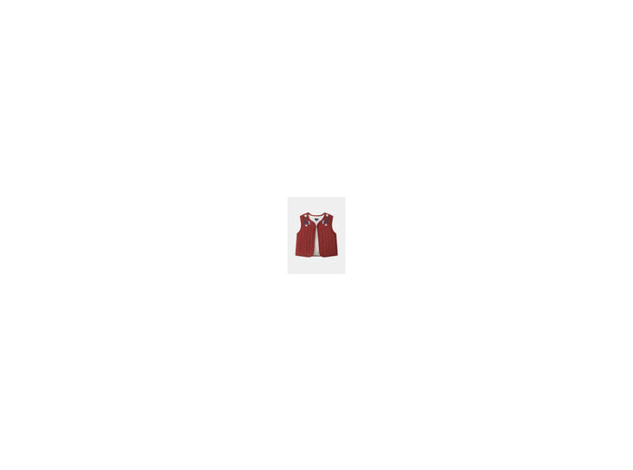 Gilet sans manches réversible pour fille, rouge ou écru