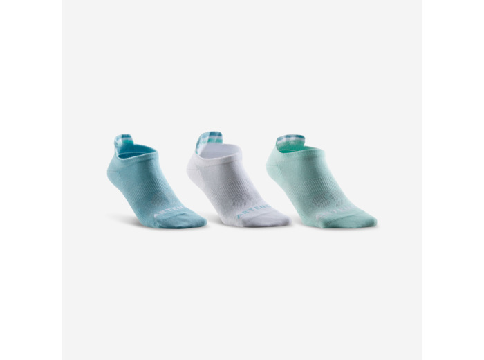 CHAUSSETTES DE SPORT BASSES ARTENGO RS 160 VERT BLANC VERT LOT DE 3