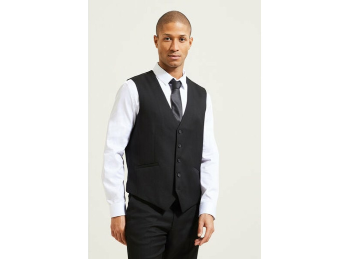 Gilet de costume uni slim - Noir