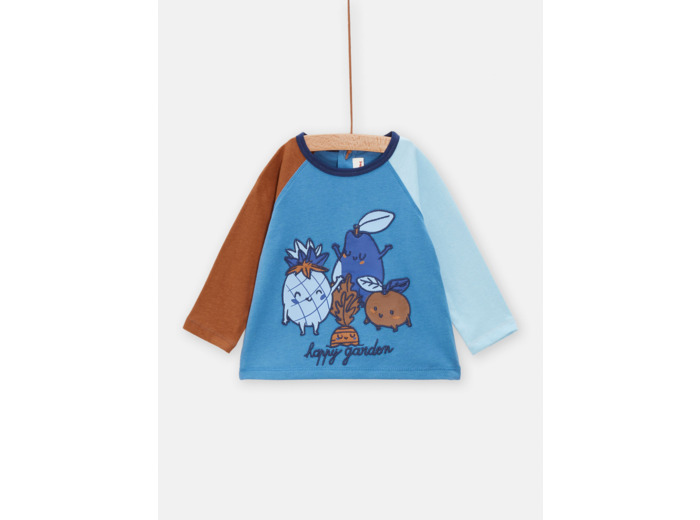 Tee Shirt Manches Longues Bleu