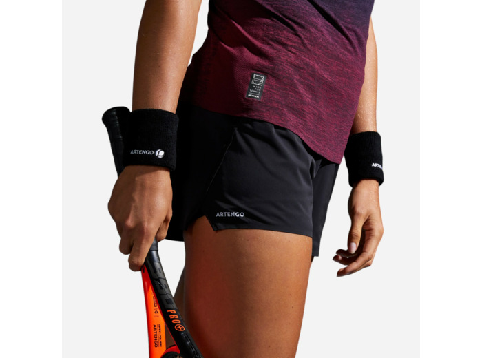 Short tennis light 2 en 1 femme - Light 900 noir