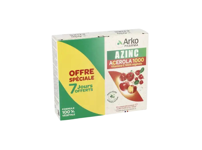 Azinc Vegetal AcÉrola 1000 Vitamine C Cpr À Croquer 2b/30