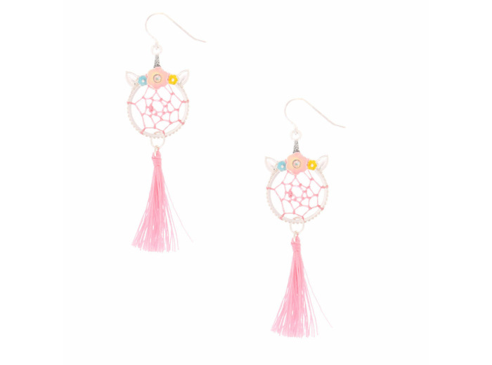 Pendantes attrape-rêves motif licorne 5 cm roses
