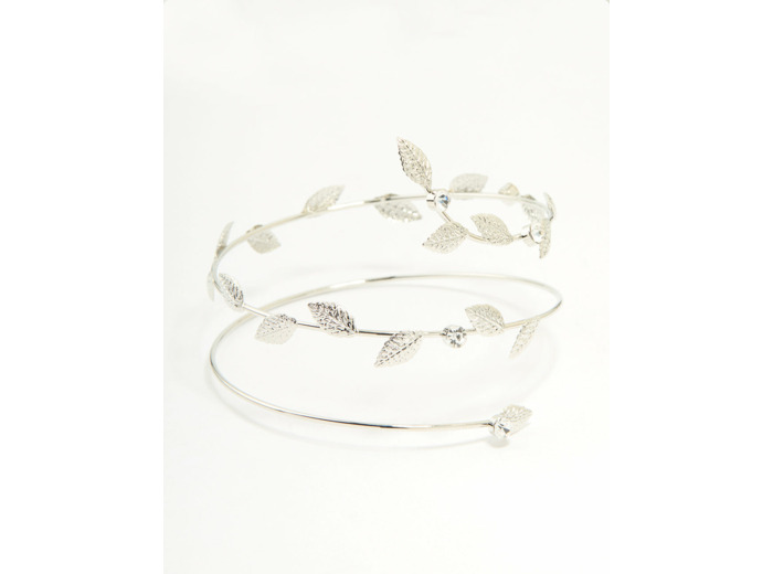 Silver Leaf Wrap Arm Cuff