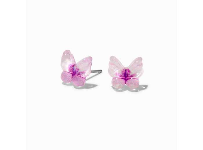 Clous d'oreilles papillons violets