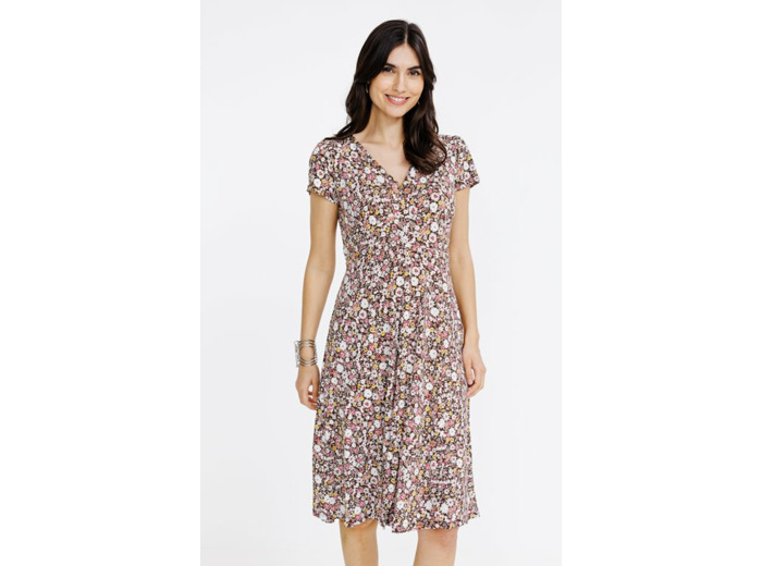 Robe patineuse en maille imprimée