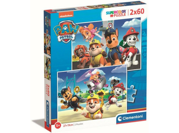 PUZZLE 2X60 PIÈCES SUPERCOLOR LA PAT' PATROUILLE