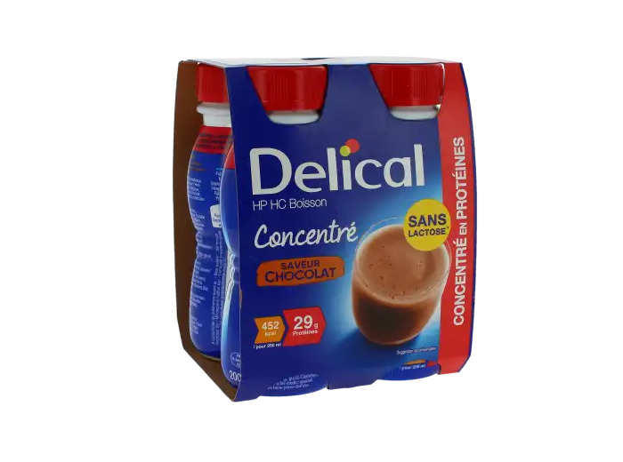 Delical Boisson Hp Hc Concentrée Nutriment Chocolat 4 Bouteilles/200ml