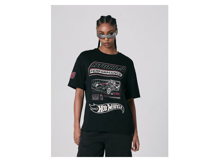 T shirt Jennyfer x Hot wheels noir