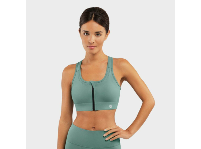 Brassière sport - Maintien élevé Fitness Femme Squat Green Vert Cendré
