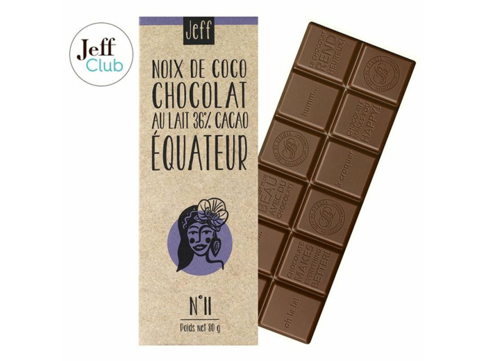 TABLETTE N°11 CHOCOLAT AU LAIT 36% NOIX DE COCO