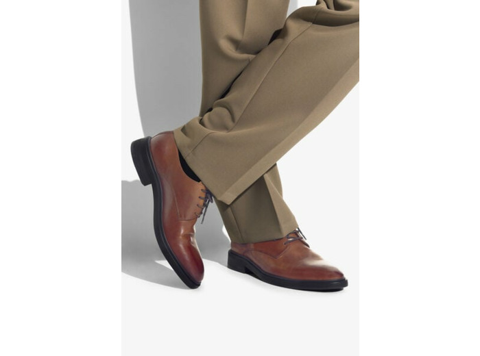 Chaussures de costume derby en cuir - Marron