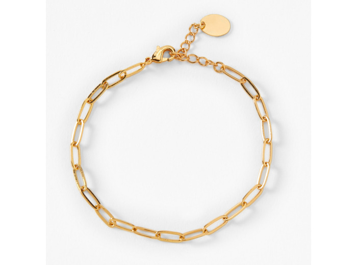Bracelet maillon de chaîne raffinée chaîne couleur dorée
