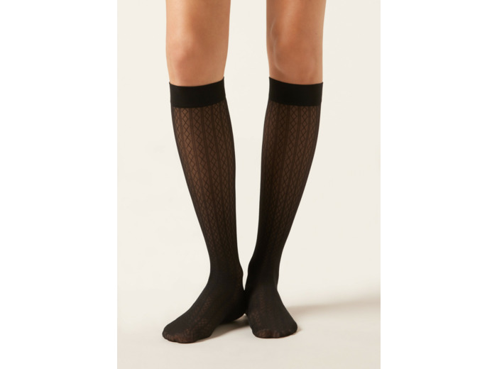Chaussettes hautes à losanges