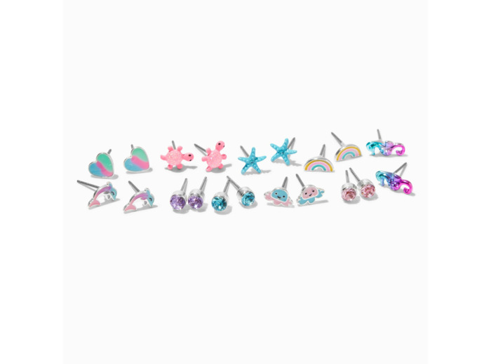 Clous d’oreilles plage et vie aquatique - Lot de 10