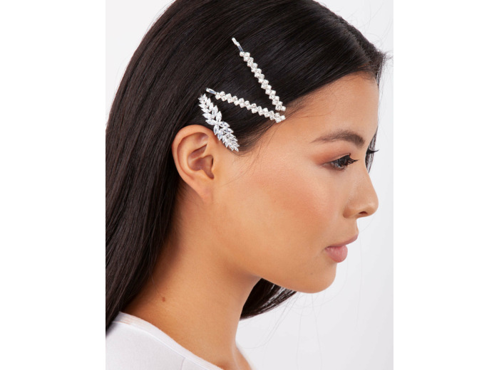 Diamante Zig Zag Pins 4-Pack In Silver