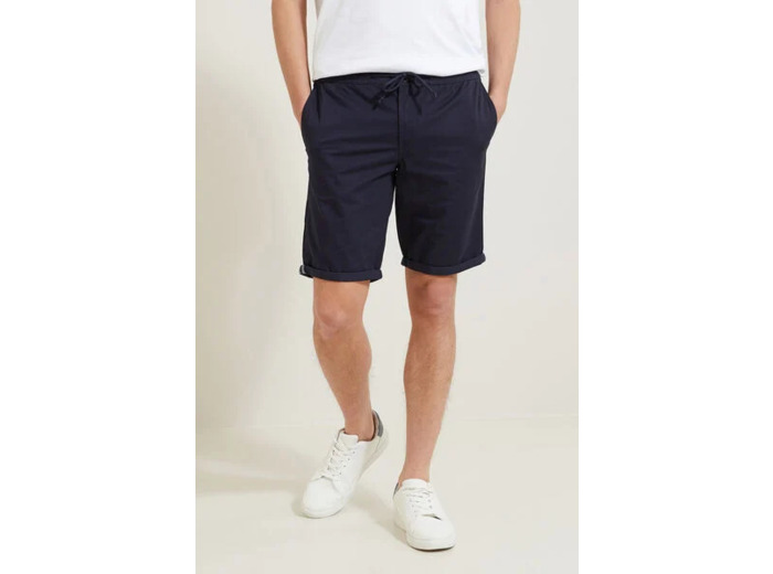 Bermuda chino uni - Bleu foncé