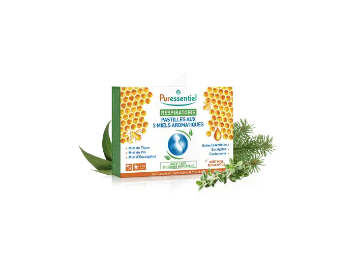 Puressentiel Respiratoire Pastilles Respiratoire Aux 3 Miels Aromatiques - 18 Pastilles