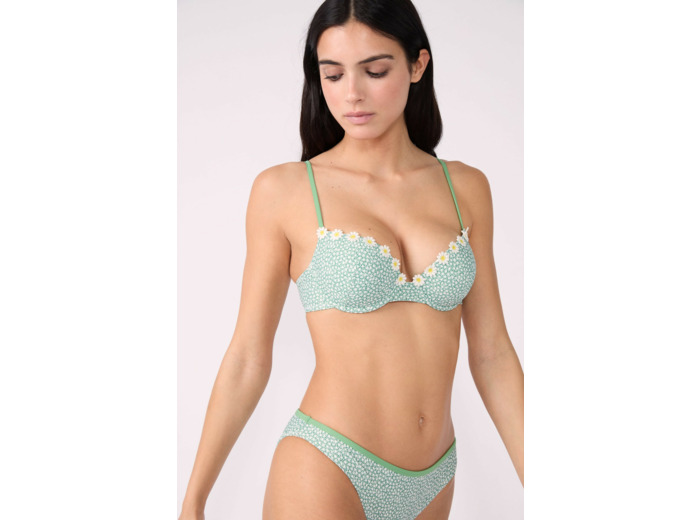 Push-up haut de maillot fleuri