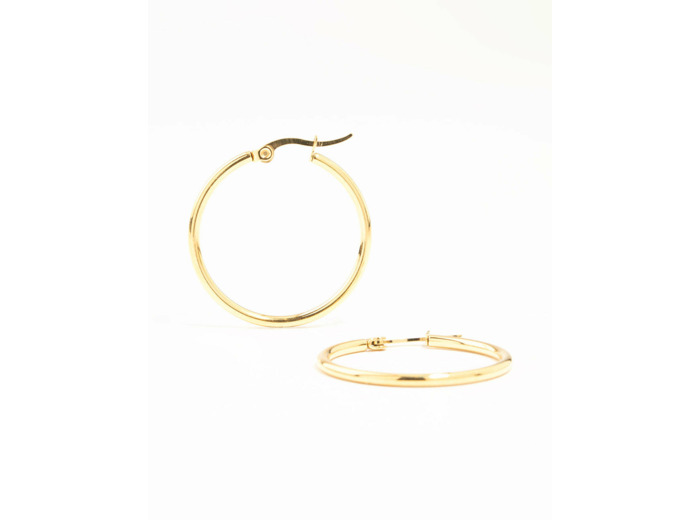 Waterproof Gold Plated Stainless Steel Fine Hoop Earrings