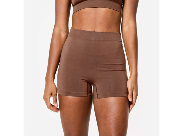 Short danse modern'jazz seamless taille haute Femme - marron foncé