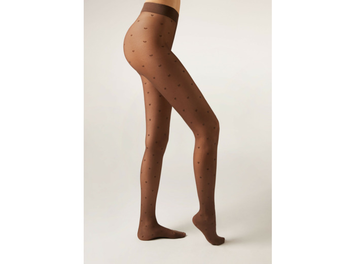 Collant Transparent 30 Deniers Petits Cœurs