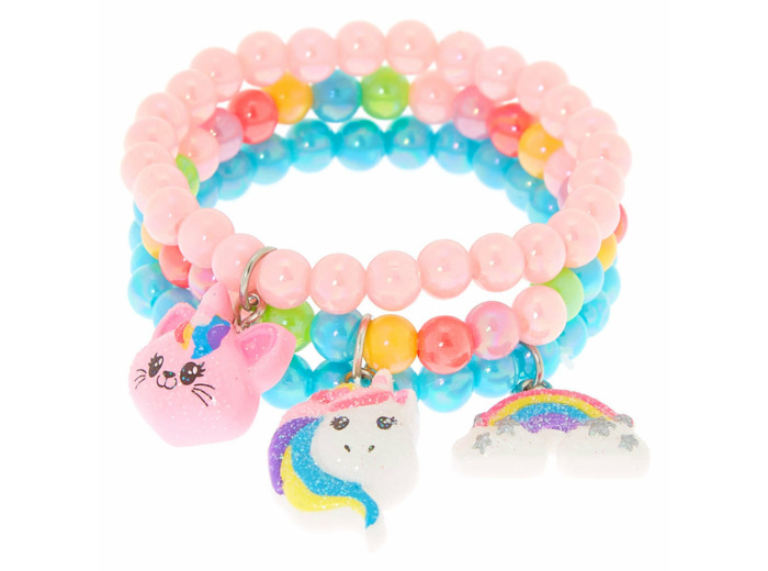 Lot de 3 bracelets perlés arc-en-ciel du Club Claire's