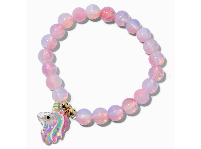 Bracelet élastique perlé licorne à paillettes