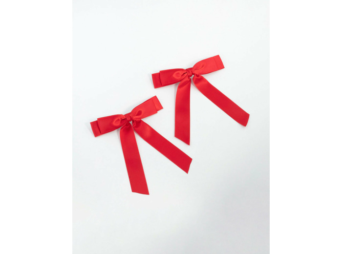 Red Medium Double Loop Bows 2-Pack