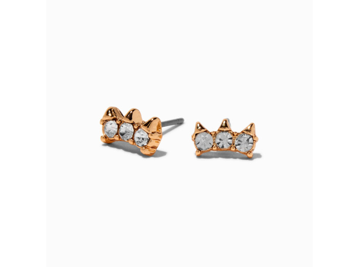 Clous d'oreilles à pointes strass couleur dorée