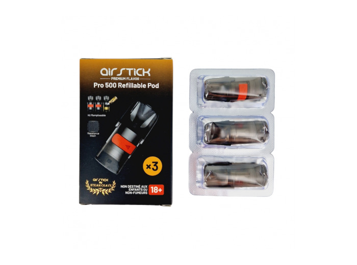 Pack de 3 Pods 2ml 1ohm Airstick Pro 500 Pod Steam Crave