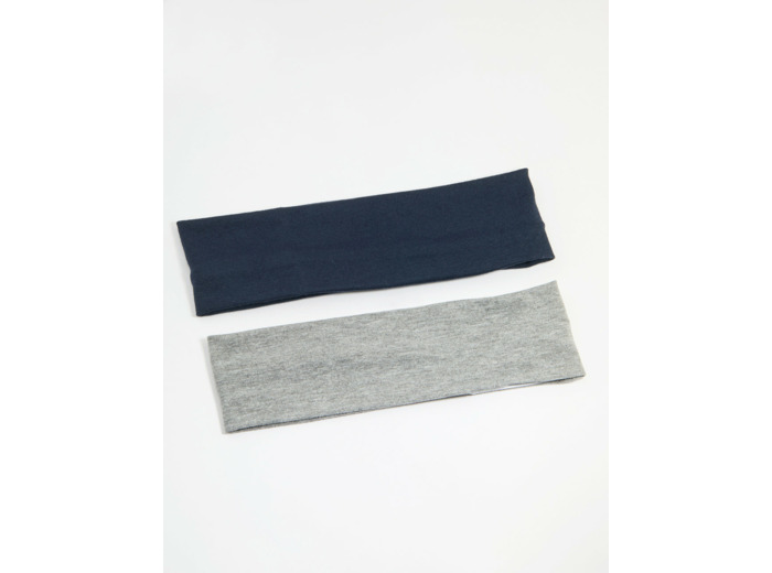 Navy & Grey Fabric Stretch Headbands 2-Pack