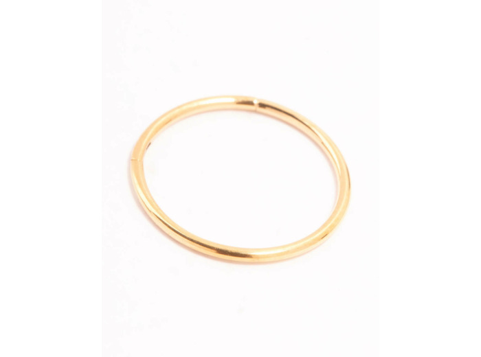 Gold Plated Titanium Plain Clicker Ring