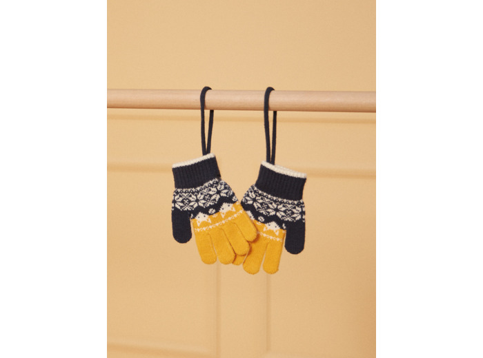 Gants jacquard tricolore