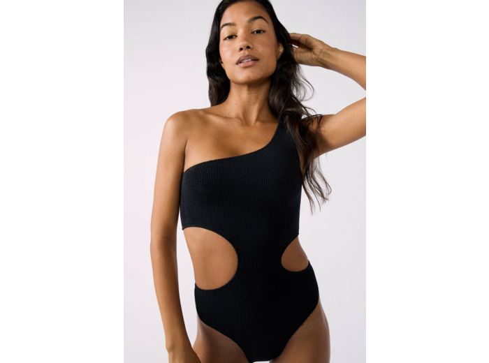 Maillot de bain 1 pièce découpe côte en matière extensible