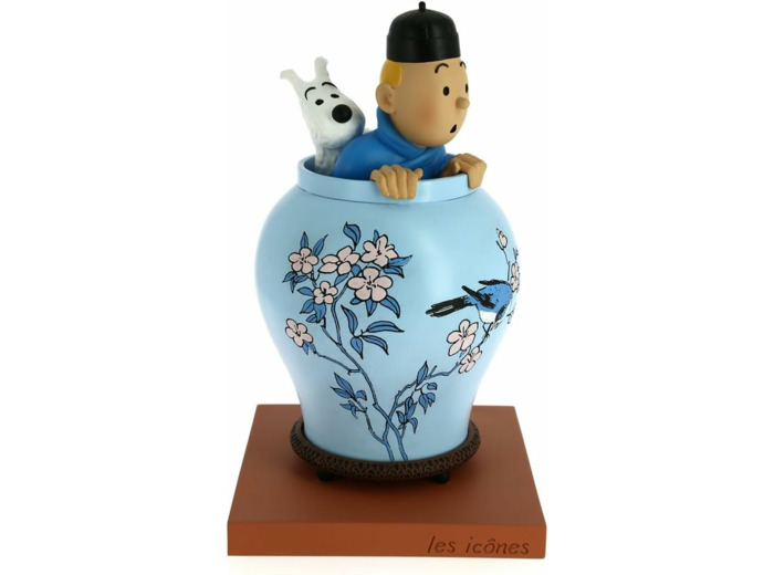 Potiche Lotus bleu