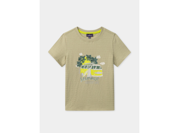 T-shirt vert amande à manches courtes Garçon