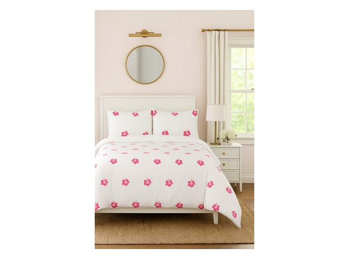 Parure de lit double à hibiscus tuftés