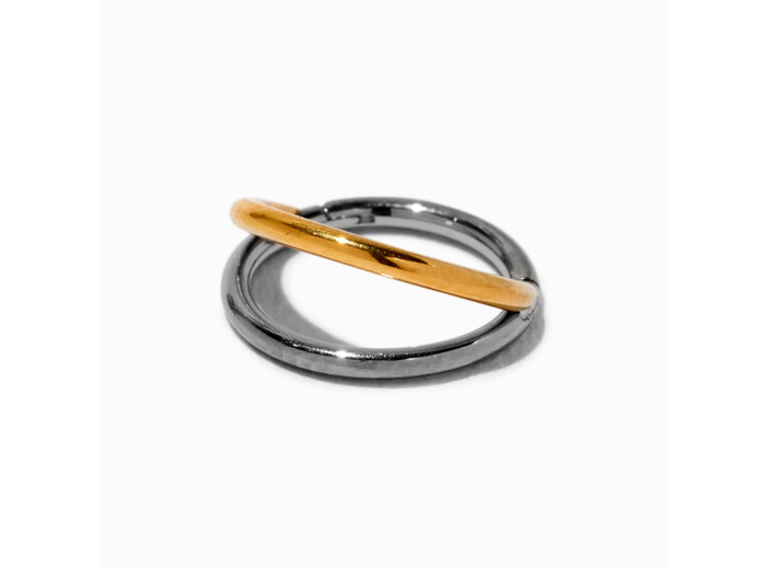 Anneau pour piercing de nez 1,0 mm double charnière en titane en métaux mixtes