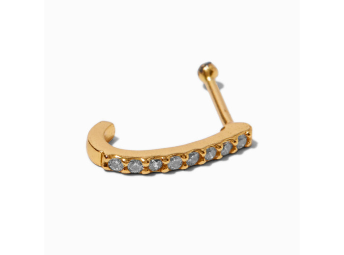 Anneau de nez 0,6 mm en zircon cubique couleur argentée et couleur dorée