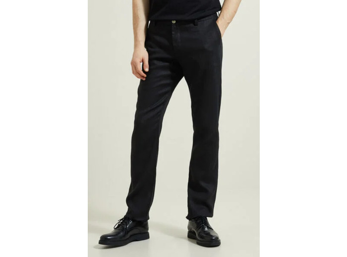 Pantalon en lin droit - Noir