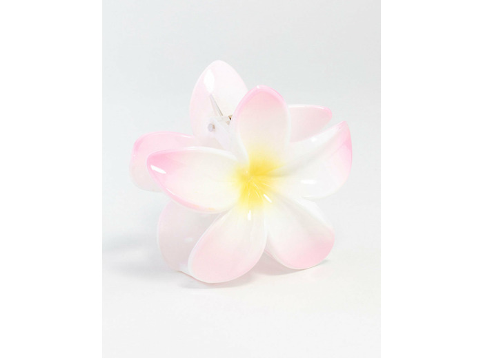 White  Frangipani Flower Claw Clip