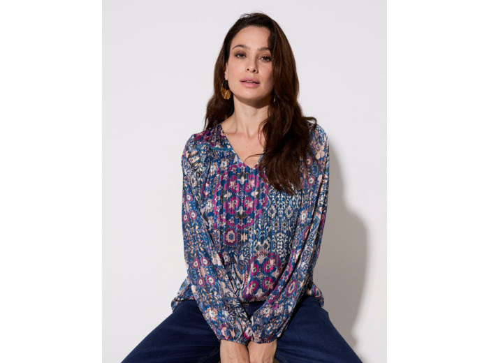 Blouse manches longues imprimée VIOLET Femme