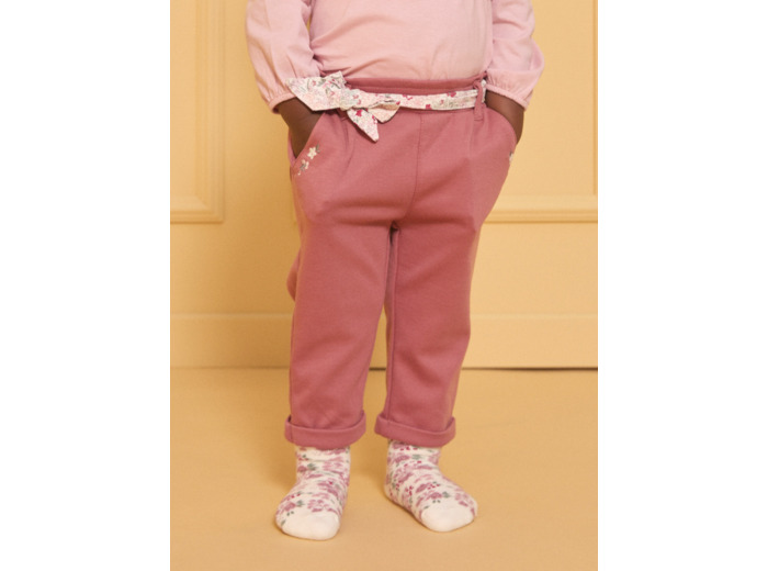 Pantalon avec ceinture fleuri