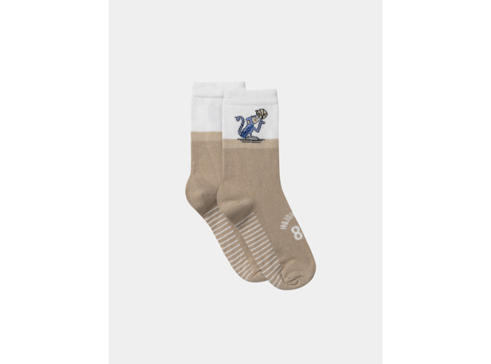 Chaussettes bicolore jacquard singe